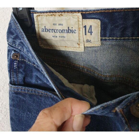 Abercrombie Boys 14 Jeans Baxter Low Rise Slim Boot Denim Button Fly Jeans 14 - Picture 7 of 7